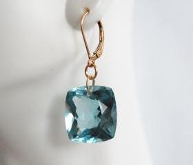  Gorgeous AAA Gem 35ct. Blue Aquamarine Dangle Drop Earrings- Wedding Jewelry- Bridal Jewelry