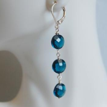  London blue quartz Earrings on Sterling Silver - Women's jewellery-Wedding Jewelry- Bridal Jewelry -Mother's Day